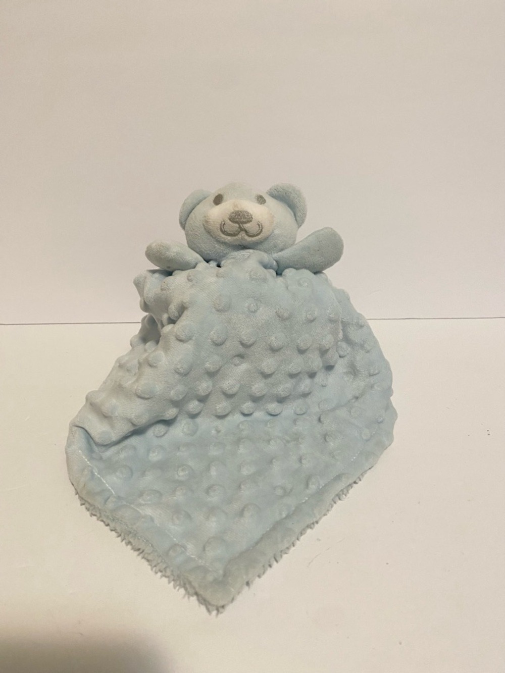Crevent Bear Lovey Minky Teddy Plush Baby Toy Blue Sherpa Toy Security Blanket
